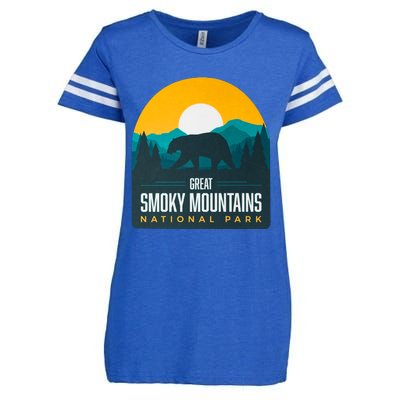 Great Smoky Mountains National Park Bear Hiking Souvenir Gift Enza Ladies Jersey Football T-Shirt