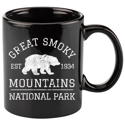 Great Smoky Mountains National Park Tennessee Bear Hiking Gift 11oz C Handle Ceramic Mug