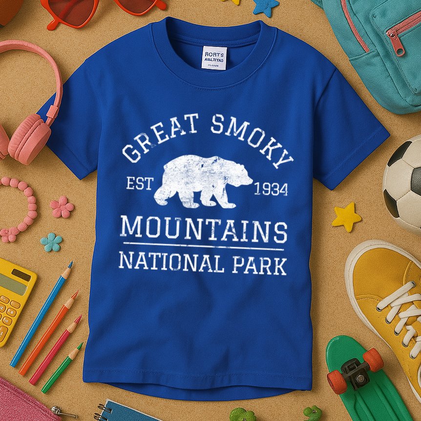 Great Smoky Mountains National Park Tennessee Bear Hiking Gift Kids T-Shirt