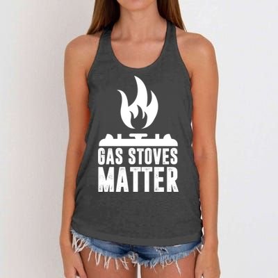 Gas Stoves Matter Funny Gas Stove Women's Knotted Racerback Tank