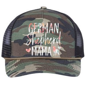 German Shepherd Mama Dog Lover for Mom Owner Retro Rope Trucker Hat Cap