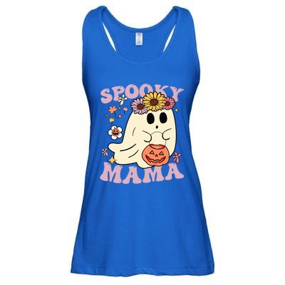 Groovy Spooky Mama Vibes Halloween Hippi Ghost Spooky Season Meaningful Gift Ladies Essential Flowy Tank