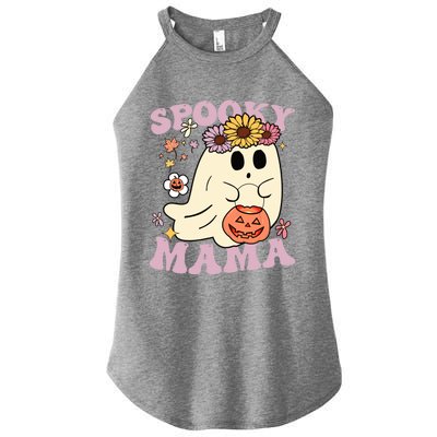 Groovy Spooky Mama Vibes Halloween Hippi Ghost Spooky Season Meaningful Gift Women's Perfect Tri Rocker Tank