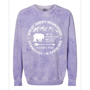 Great Smoky Mountains National Park NC TN Grunge Art Novelty Colorblast Crewneck Sweatshirt