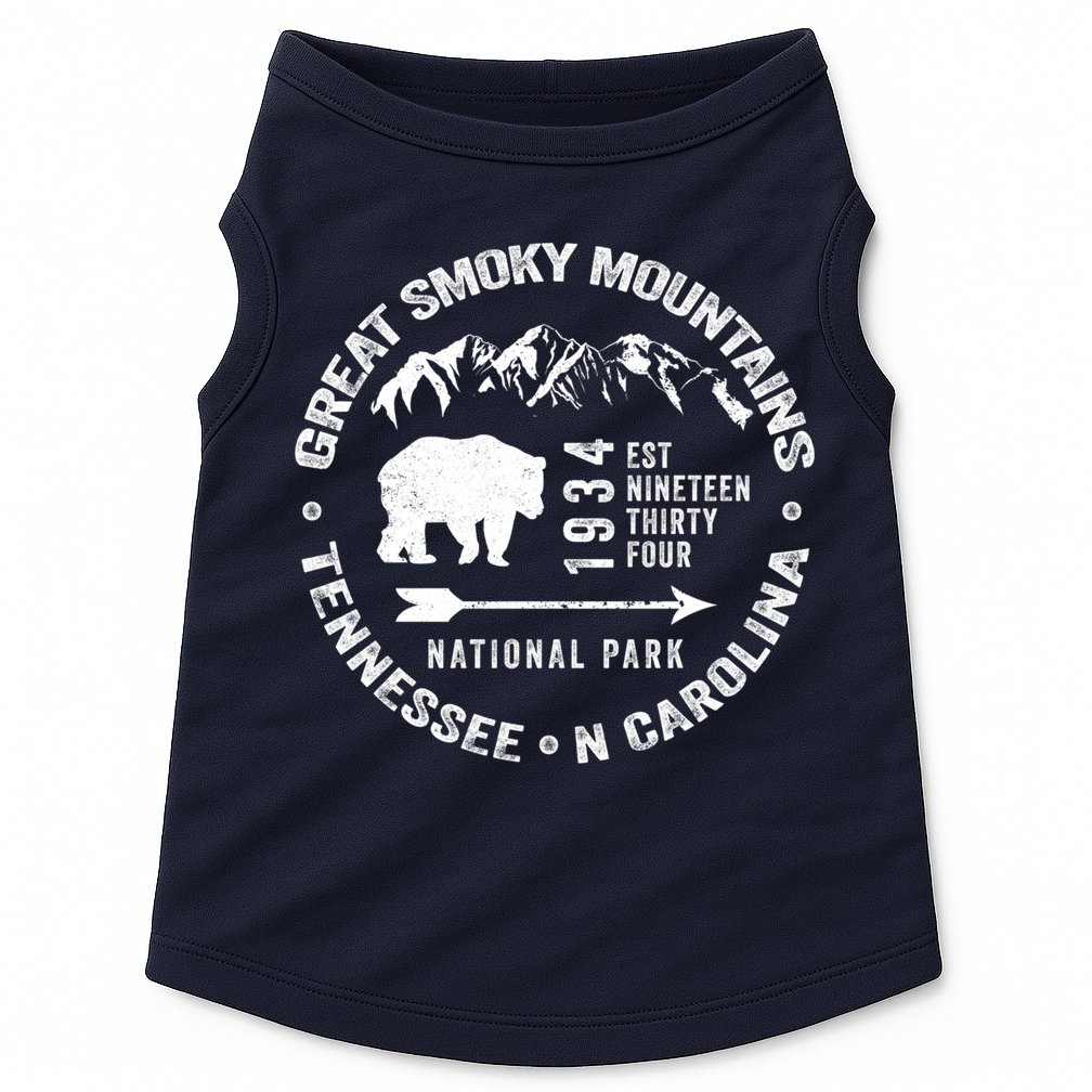 Great Smoky Mountains National Park NC TN Grunge Art Novelty Doggie Tank