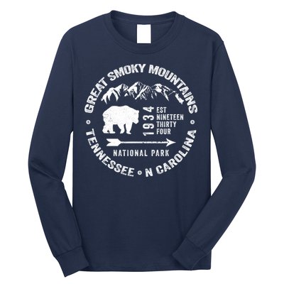 Great Smoky Mountains National Park NC TN Grunge Art Novelty Long Sleeve Shirt