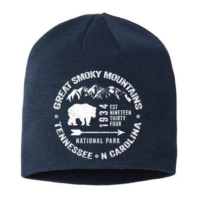 Great Smoky Mountains National Park NC TN Grunge Art Novelty Sustainable Beanie