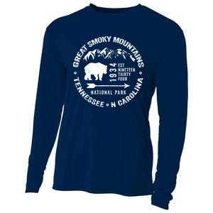 Great Smoky Mountains National Park NC TN Grunge Art Novelty Cooling Performance Long Sleeve Crew