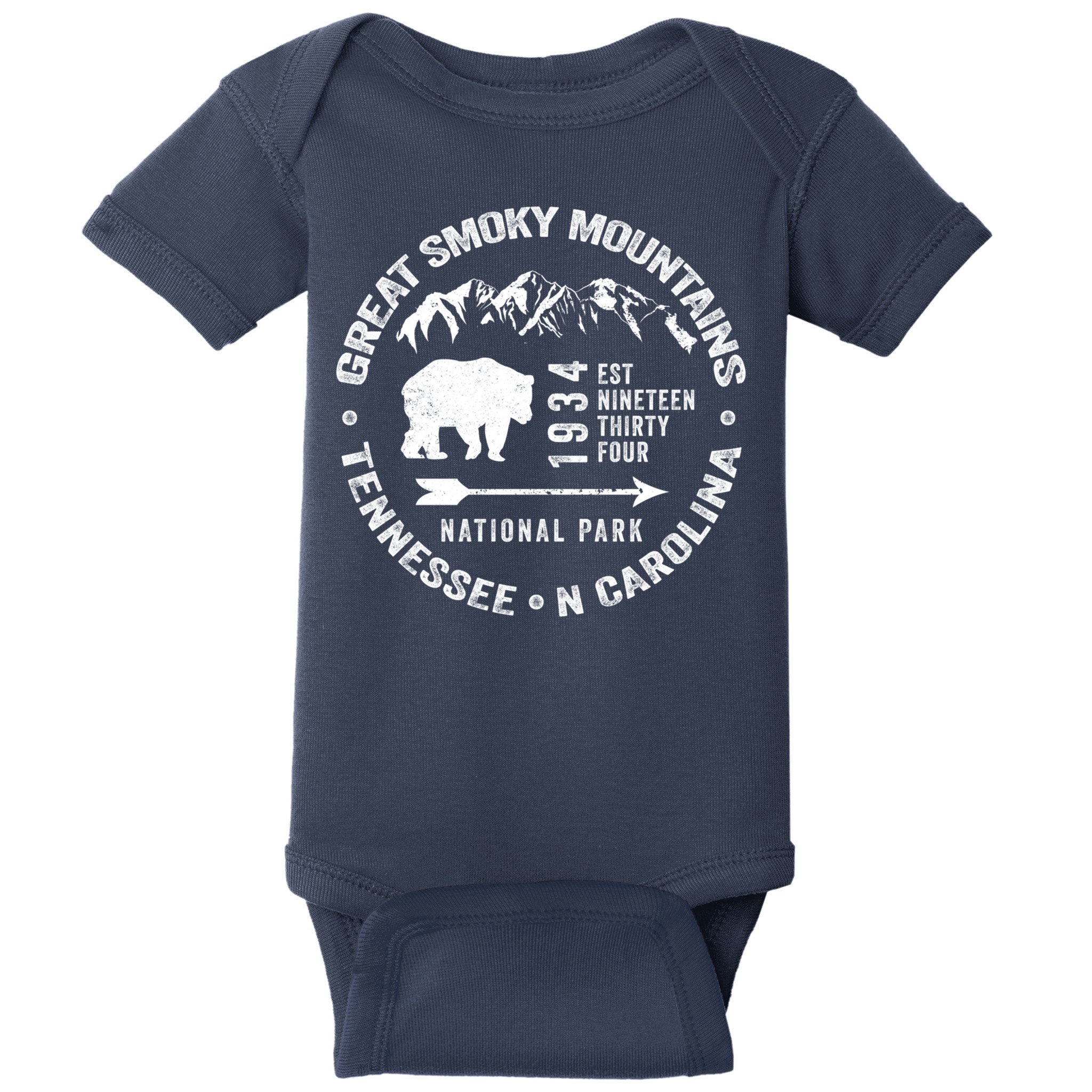 Great Smoky Mountains National Park NC TN Grunge Art Novelty Baby Bodysuit