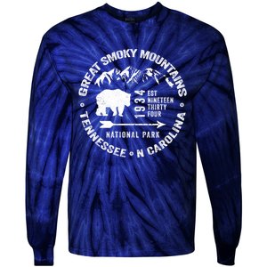 Great Smoky Mountains National Park NC TN Grunge Art Novelty Tie-Dye Long Sleeve Shirt