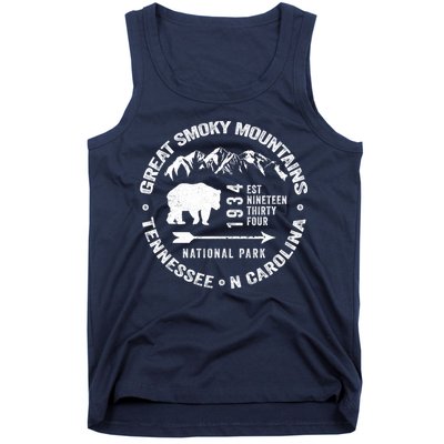 Great Smoky Mountains National Park NC TN Grunge Art Novelty Tank Top