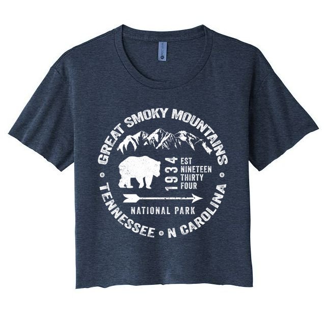 Great Smoky Mountains National Park NC TN Grunge Art Novelty Crop Top