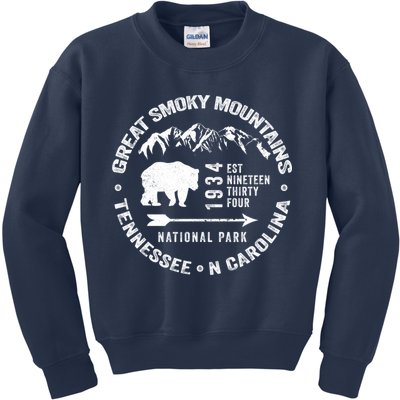 Great Smoky Mountains National Park NC TN Grunge Art Novelty Kids Sweatshirt