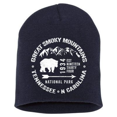 Great Smoky Mountains National Park NC TN Grunge Art Novelty Short Acrylic Beanie