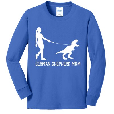 Ger Shepherd Mom Dinosaur Gsd Owners Trex Mother Funny Gift Kids Long Sleeve Shirt