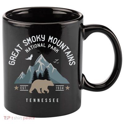 Great Smoky Mountains National Park Tennessee Camping 11oz C Handle Ceramic Mug