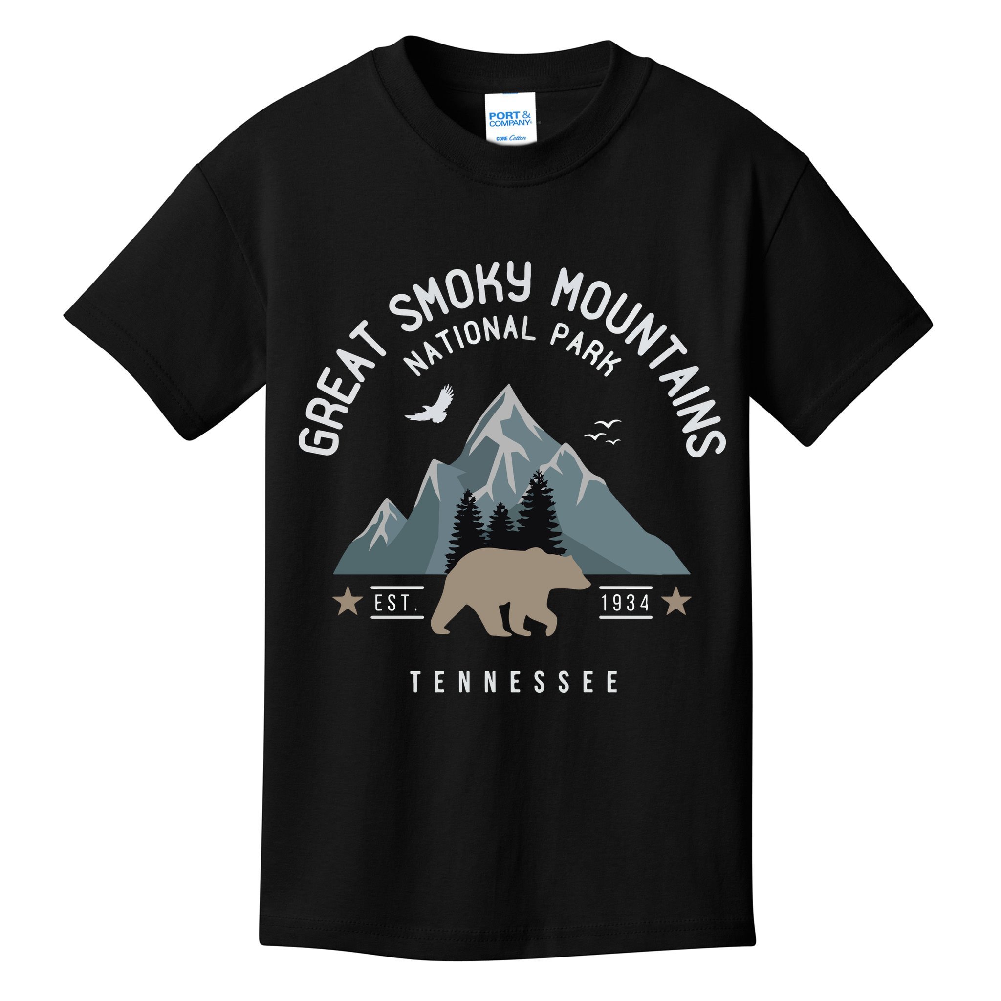 Great Smoky Mountains National Park Tennessee Camping Kids T-Shirt