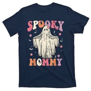 Groovy Spooky Mommy Ghost Flower Retro Halloween T-Shirt