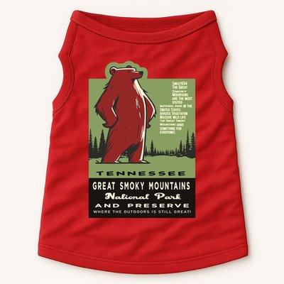 Great Smoky Mountains National Park Funny Bear Vintage Doggie Tank