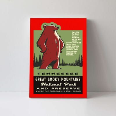 Great Smoky Mountains National Park Funny Bear Vintage Canvas