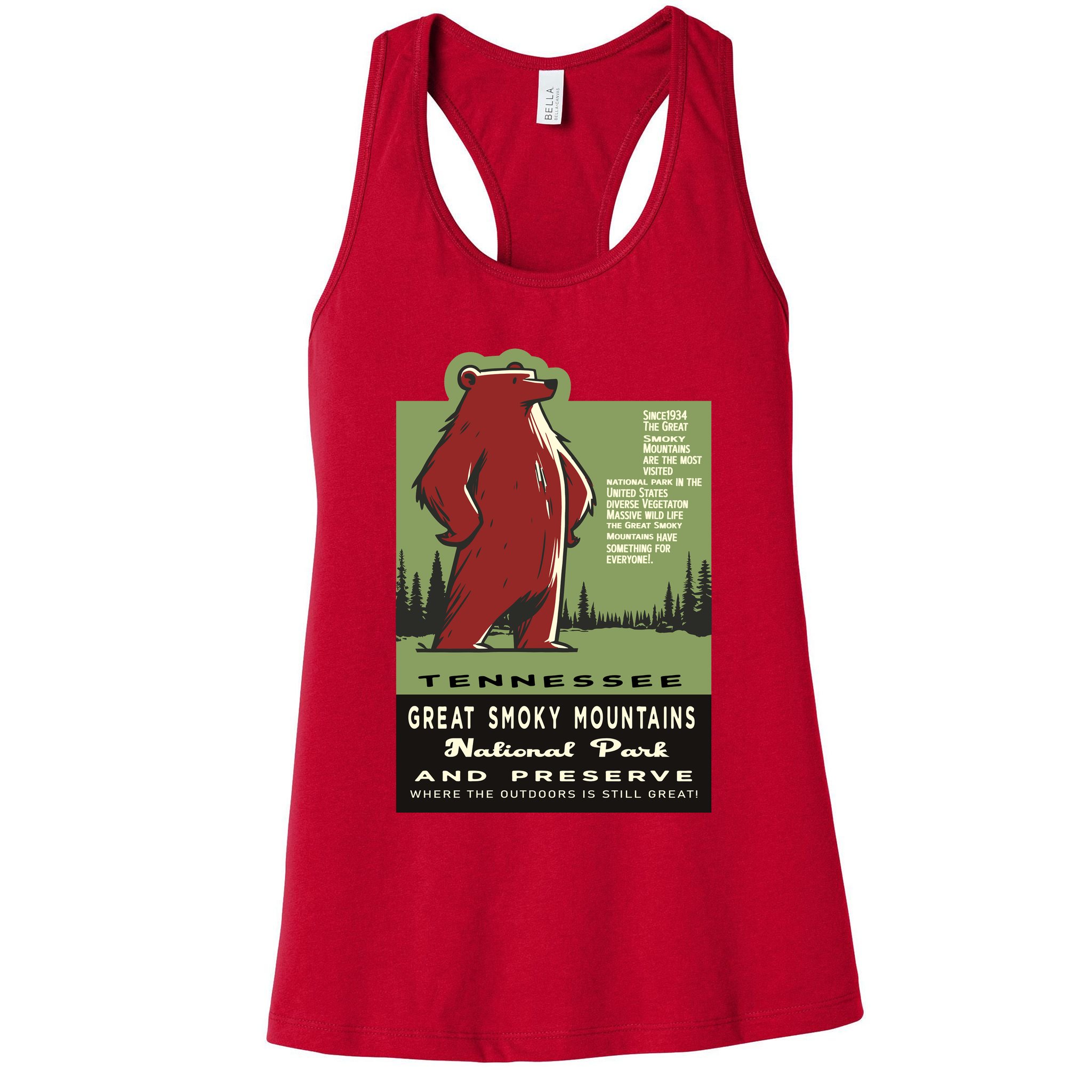 Great Smoky Mountains National Park Funny Bear Vintage Womens Tank Top
