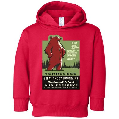 Great Smoky Mountains National Park Funny Bear Vintage Toddler Hoodie