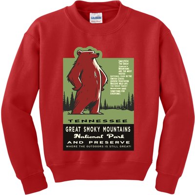 Great Smoky Mountains National Park Funny Bear Vintage Kids Sweatshirt