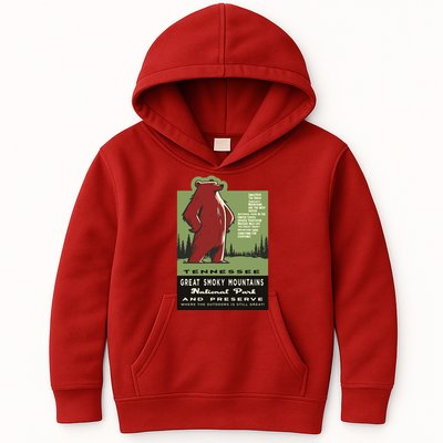 Great Smoky Mountains National Park Funny Bear Vintage Kids Hoodie