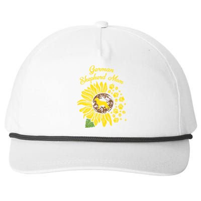 Ger Shepherd Mom Sunflower Paws K9 Dog Lover Owner Gift Snapback Five-Panel Rope Hat