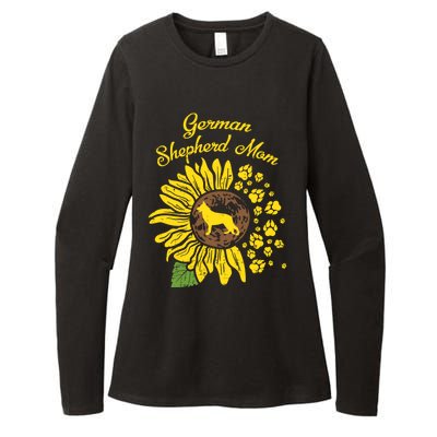 Ger Shepherd Mom Sunflower Paws K9 Dog Lover Owner Gift Womens CVC Long Sleeve Shirt