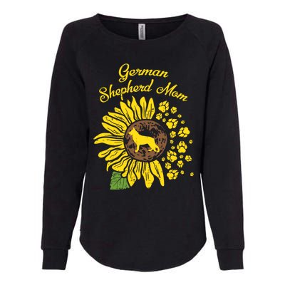 Ger Shepherd Mom Sunflower Paws K9 Dog Lover Owner Gift Womens California Wash Sweatshirt