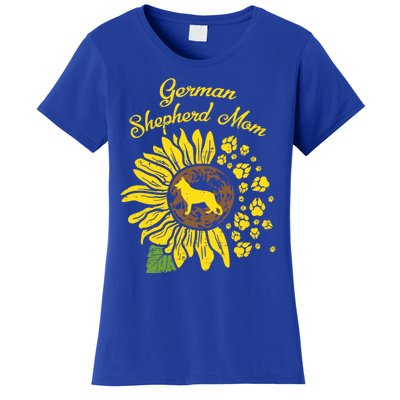 Ger Shepherd Mom Sunflower Paws K9 Dog Lover Owner Gift Women's T-Shirt