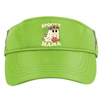 Groovy Spooky Mama Vibe Halloween Floral Ghost Spooky Season Gift Adult Drive Performance Visor