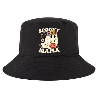 Groovy Spooky Mama Vibe Halloween Floral Ghost Spooky Season Gift Cool Comfort Performance Bucket Hat