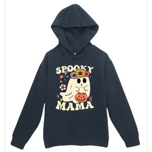 Groovy Spooky Mama Vibe Halloween Floral Ghost Spooky Season Gift Urban Pullover Hoodie