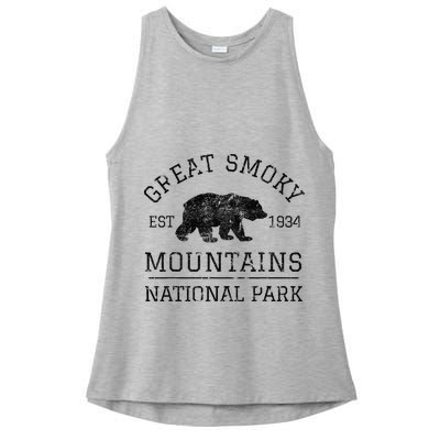 Great Smoky Mountains National Park Tennessee Bear Ladies PosiCharge Tri-Blend Wicking Tank