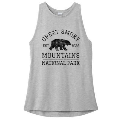 Great Smoky Mountains National Park Tennessee Bear Ladies PosiCharge Tri-Blend Wicking Tank