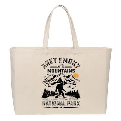 Great Smoky Mountains National Park Sunset Bigfoot Sasquatch Cotton Canvas Jumbo Tote