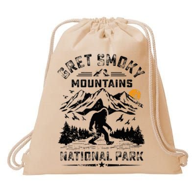 Great Smoky Mountains National Park Sunset Bigfoot Sasquatch Drawstring Bag