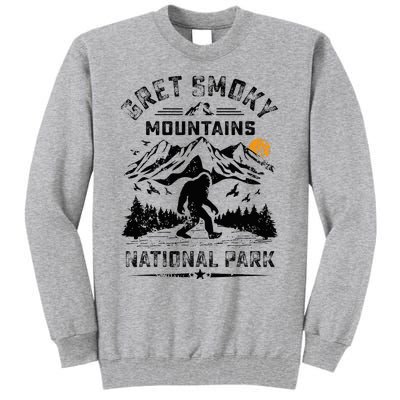 Great Smoky Mountains National Park Sunset Bigfoot Sasquatch Tall Sweatshirt