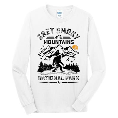 Great Smoky Mountains National Park Sunset Bigfoot Sasquatch Tall Long Sleeve T-Shirt