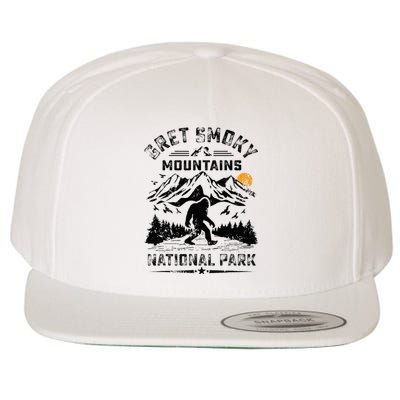 Great Smoky Mountains National Park Sunset Bigfoot Sasquatch Wool Snapback Cap