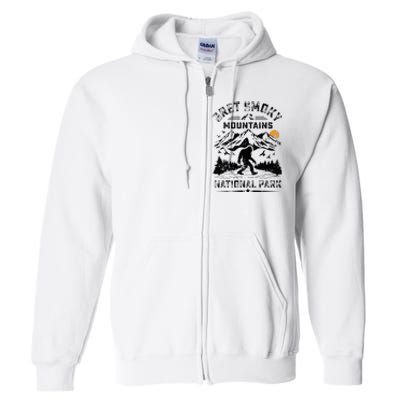 Great Smoky Mountains National Park Sunset Bigfoot Sasquatch Full Zip Hoodie