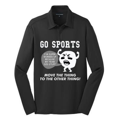 GO SPORTS Move The Thing To The Other Thing Silk Touch Performance Long Sleeve Polo