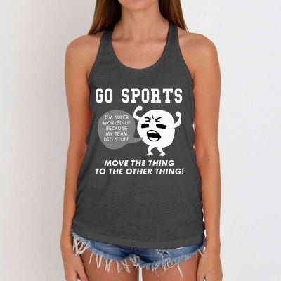 GO SPORTS Move The Thing To The Other Thing Women's Knotted Racerback Tank