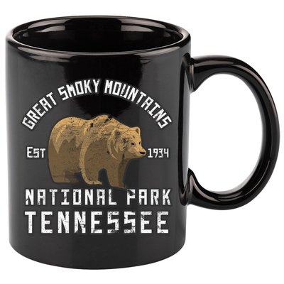 Great Smoky Mountains National Park Bear Nature Hiking Gift 11oz C Handle Ceramic Mug