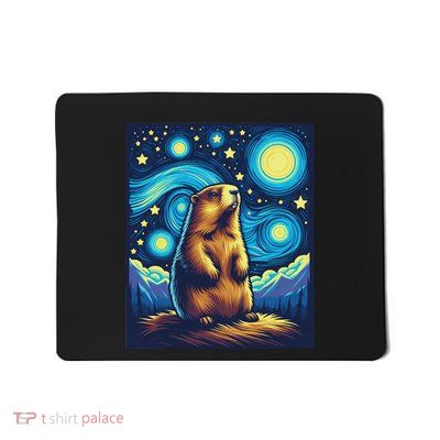 Groundhog Starry Night Mousepad