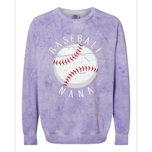 Grandmother Sports Nana Baseball Mother Colorblast Crewneck Sweatshirt