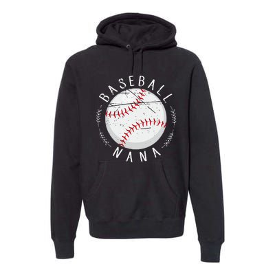 Grandmother Sports Nana Baseball Mother Premium Hoodie