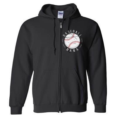 Grandmother Sports Nana Baseball Mother Full Zip Hoodie